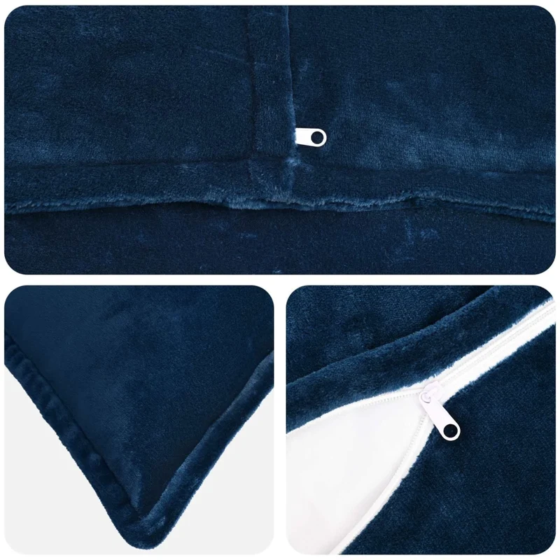 Federa 2 pcs HOUTEN Blu navy 80 x 80 cm Flanella 921805