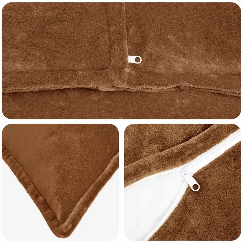 Federa 2 pcs HOUTEN Marrone Chiaro 50 x 80 cm Flanella 920287