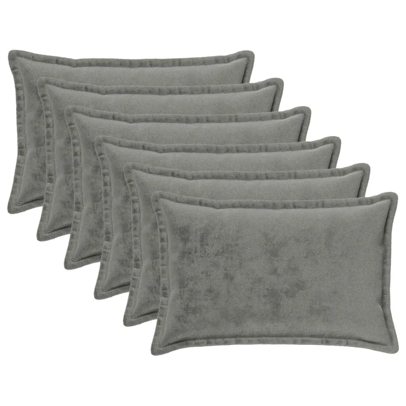 Federa 6 pcs HOUTEN Grigio Scuro 50 x 80 cm Flanella 920282