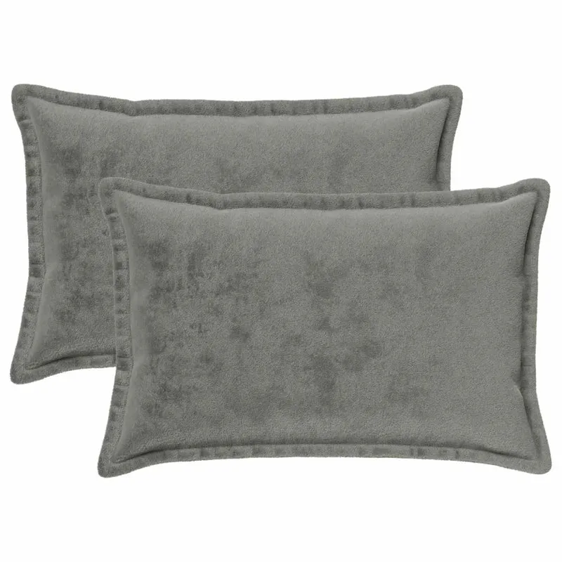 Federa 2 pcs HOUTEN Grigio Scuro 50 x 80 cm Flanella 920281