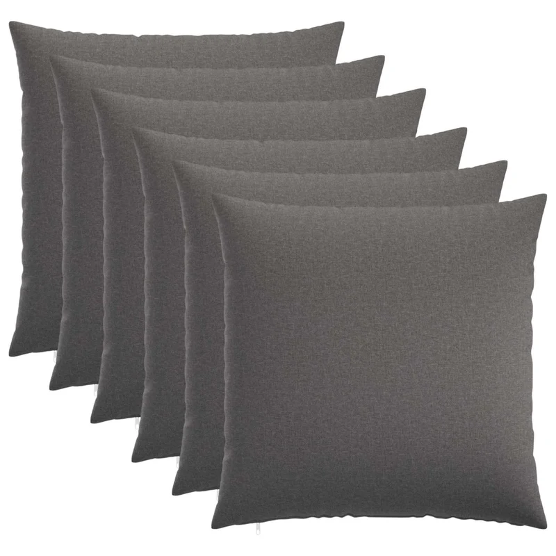 Federa 6 pz HEERLEN Grigio Chiaro 55 x 55 cm Tessuto 912194