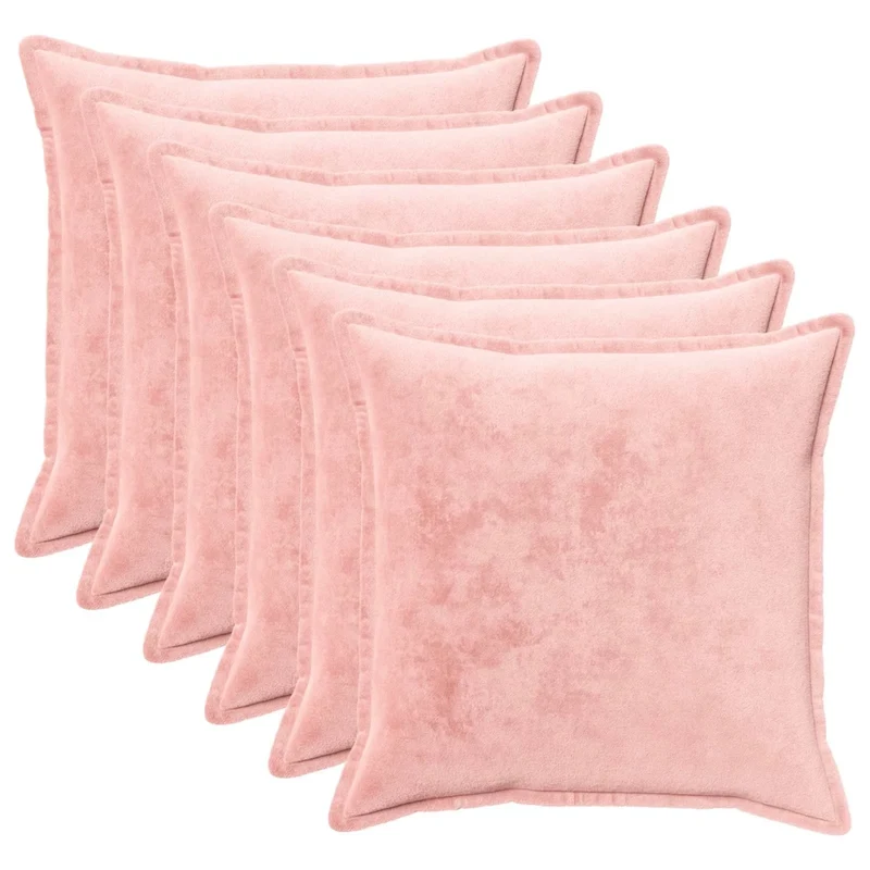 Federa 6 pcs HOUTEN Rosa 70 x 70 cm Flanella 921508