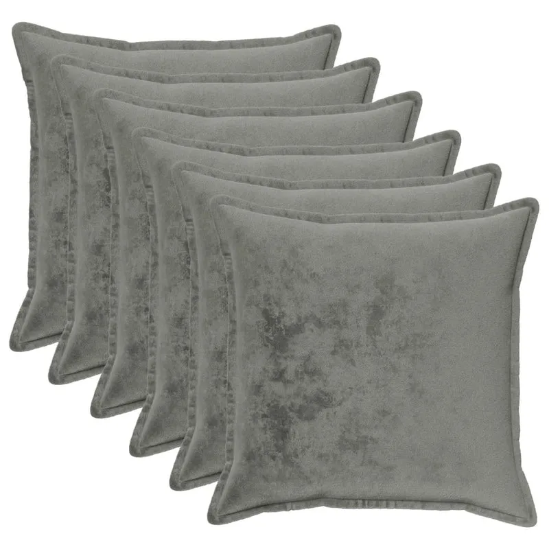 Federa 6 pcs HOUTEN Grigio Scuro 70 x 70 cm Flanella 921506