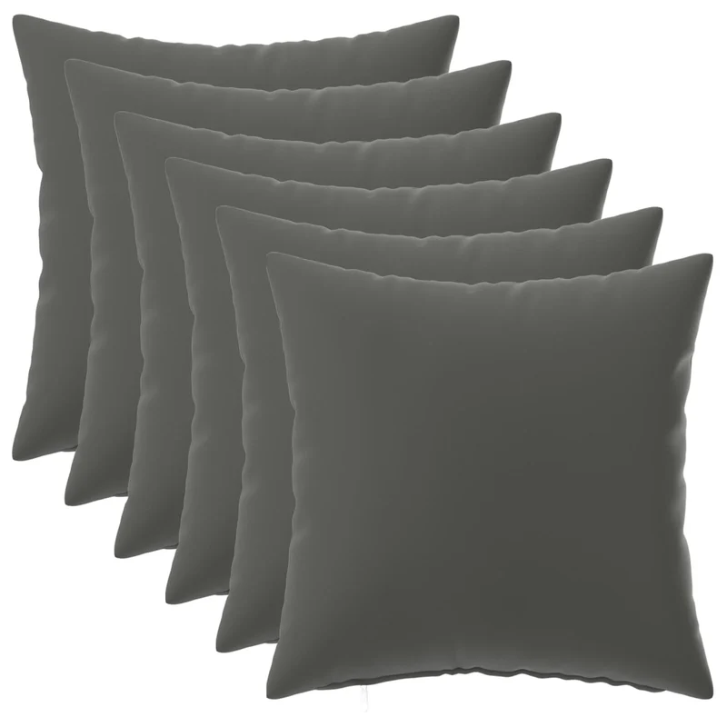 Federa 6 pcs HEERLEN Antracite 45 x 45 cm Poliestere 910493
