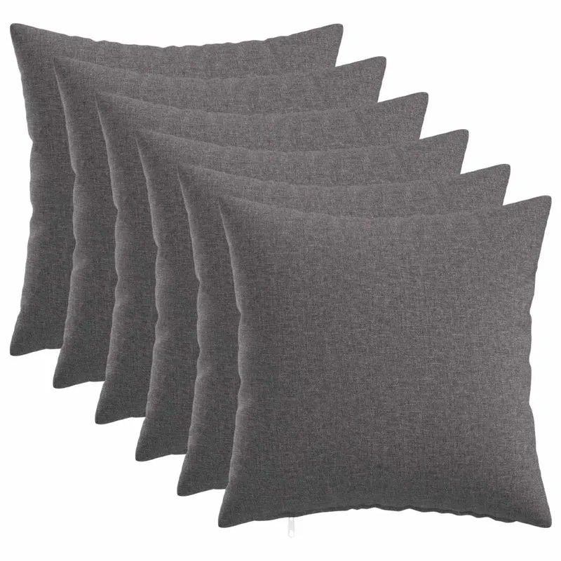Federa 6 pz HEERLEN Grigio Chiaro 30 x 30 cm Tessuto 907334