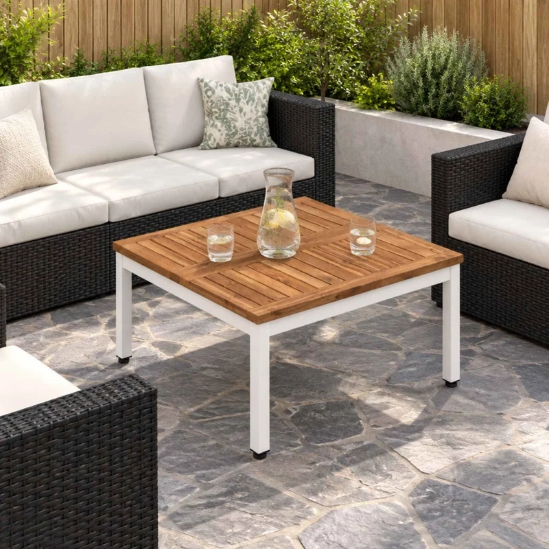 Tavolino da salotto Naturale e Bianco 60 x 60,5 x 36 cm 901275