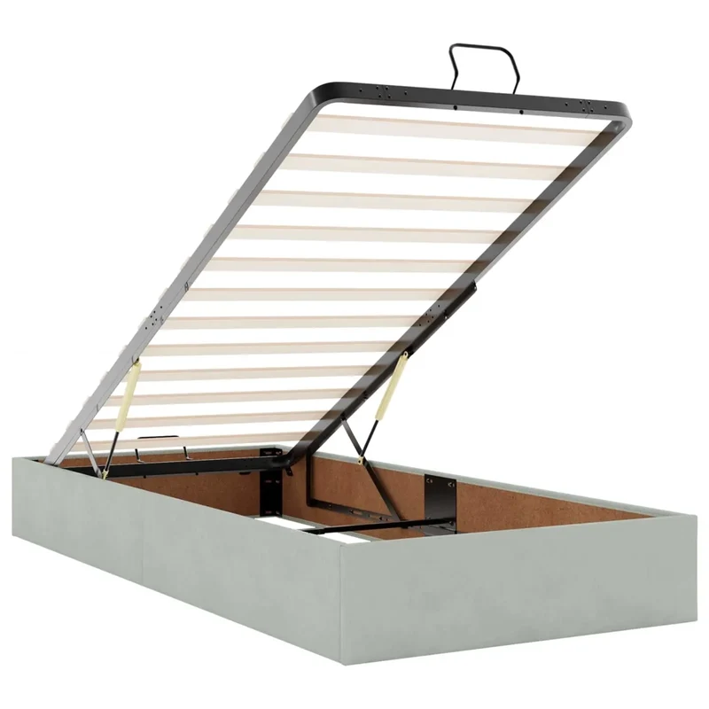 Letto ottomano con materasso 2 pz Grigio Chiaro Velluto 3457896