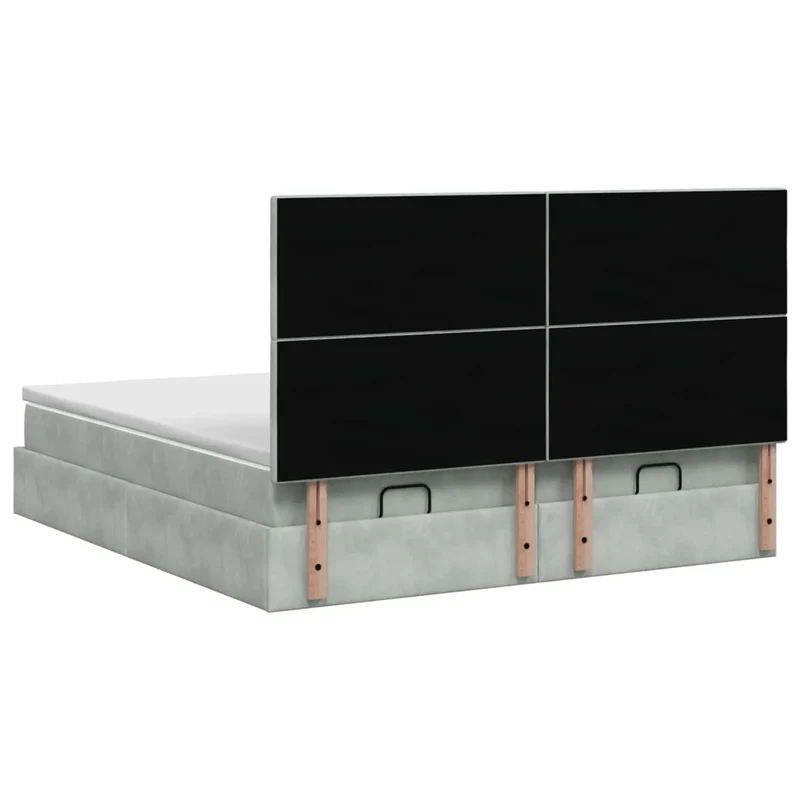 Letto ottomano con materasso 2 pz Grigio Chiaro Velluto 3457896