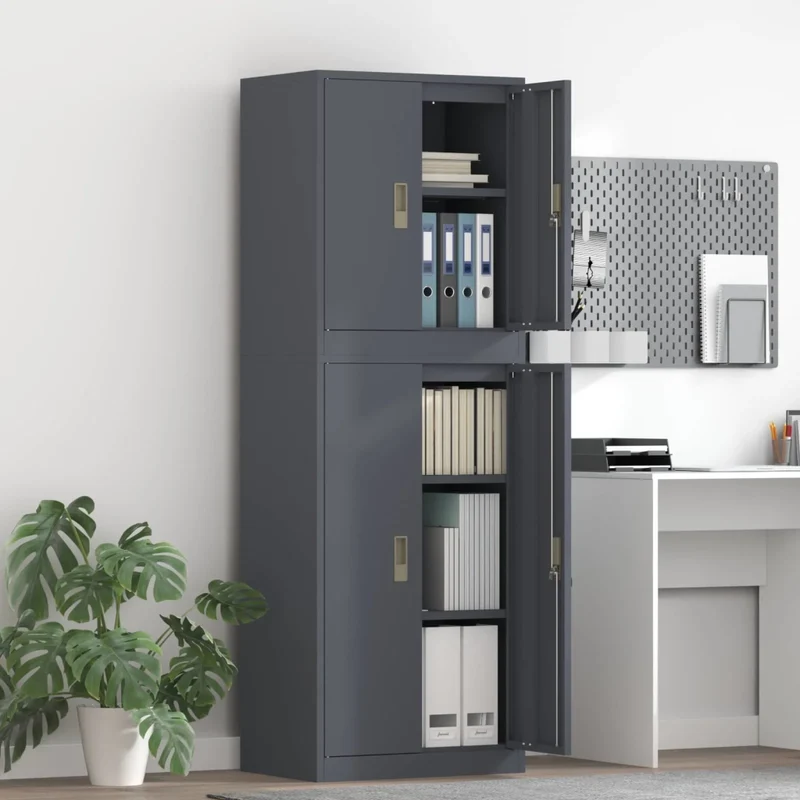Armadio 2 pz Antracite 60 x 40 x 175 cm Acciaio Bloccabile 3438755