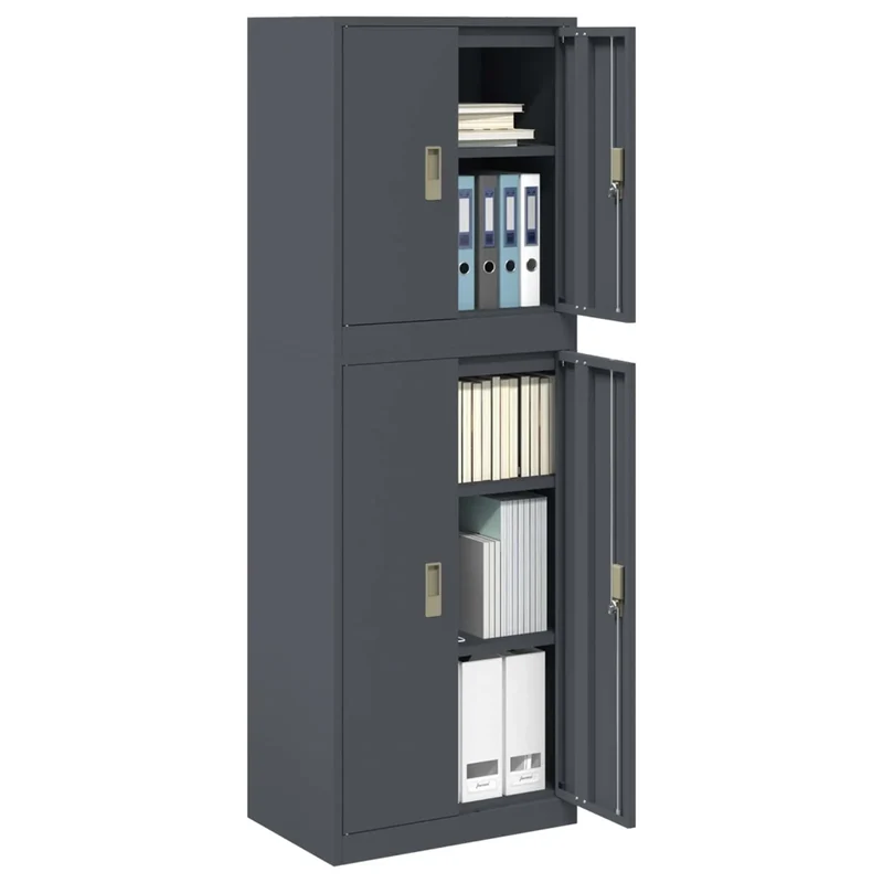 Armadio 2 pz Antracite 60 x 40 x 175 cm Acciaio Bloccabile 3438755