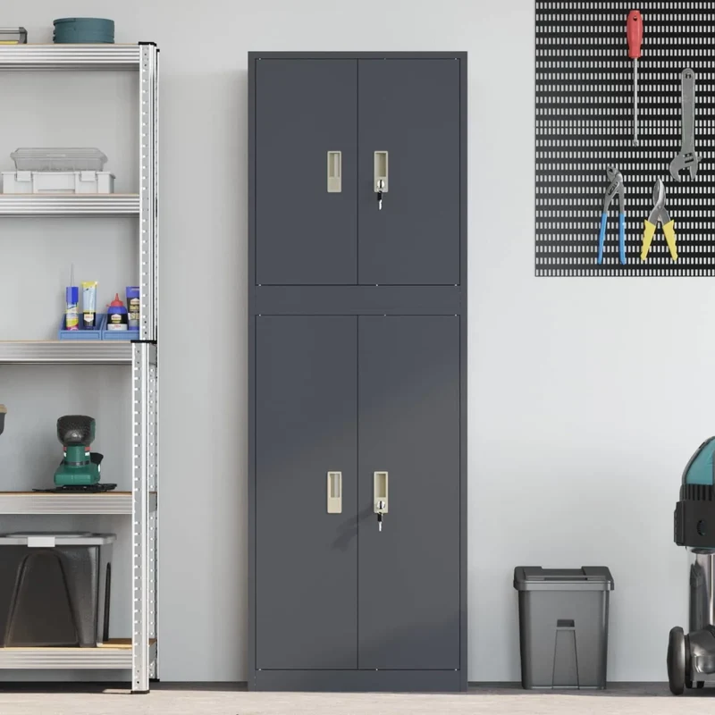 Armadio 2 pz Antracite 60 x 40 x 175 cm Acciaio Bloccabile 3438755