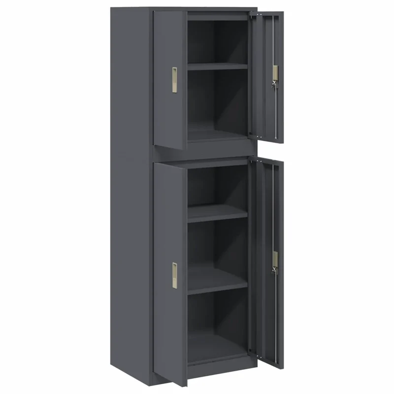Armadio 2 pz Antracite 60 x 40 x 175 cm Acciaio Bloccabile 3438755