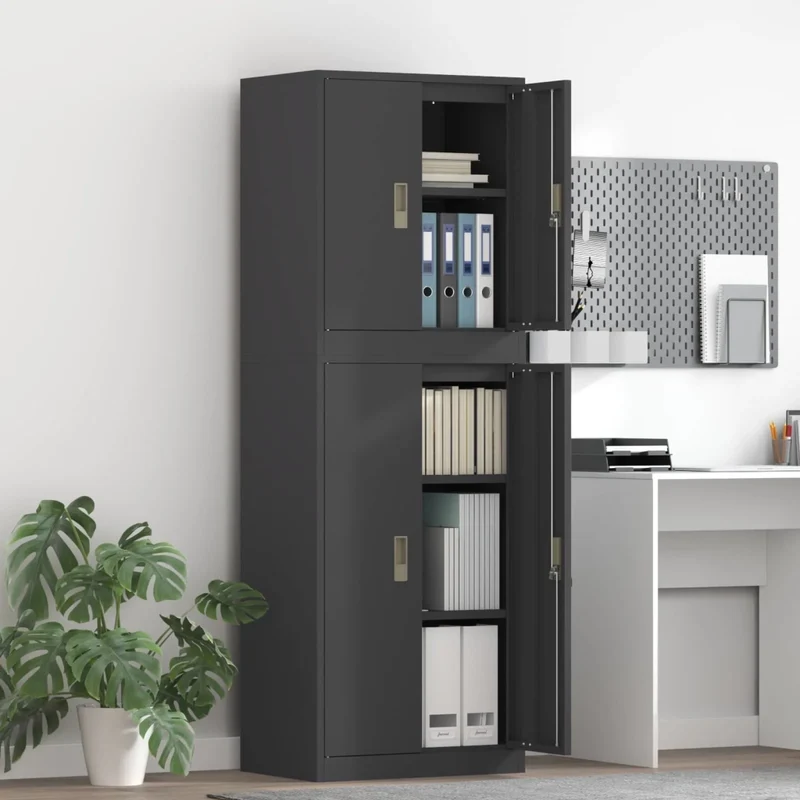 Armadio 2 pz Nero 60 x 40 x 175 cm Acciaio Bloccabile 3438753