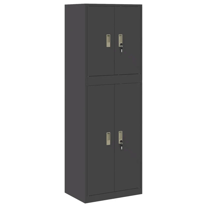 Armadio 2 pz Nero 60 x 40 x 175 cm Acciaio Bloccabile 3438753