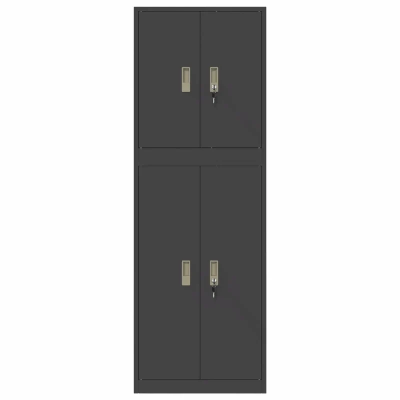 Armadio 2 pz Nero 60 x 40 x 175 cm Acciaio Bloccabile 3438753