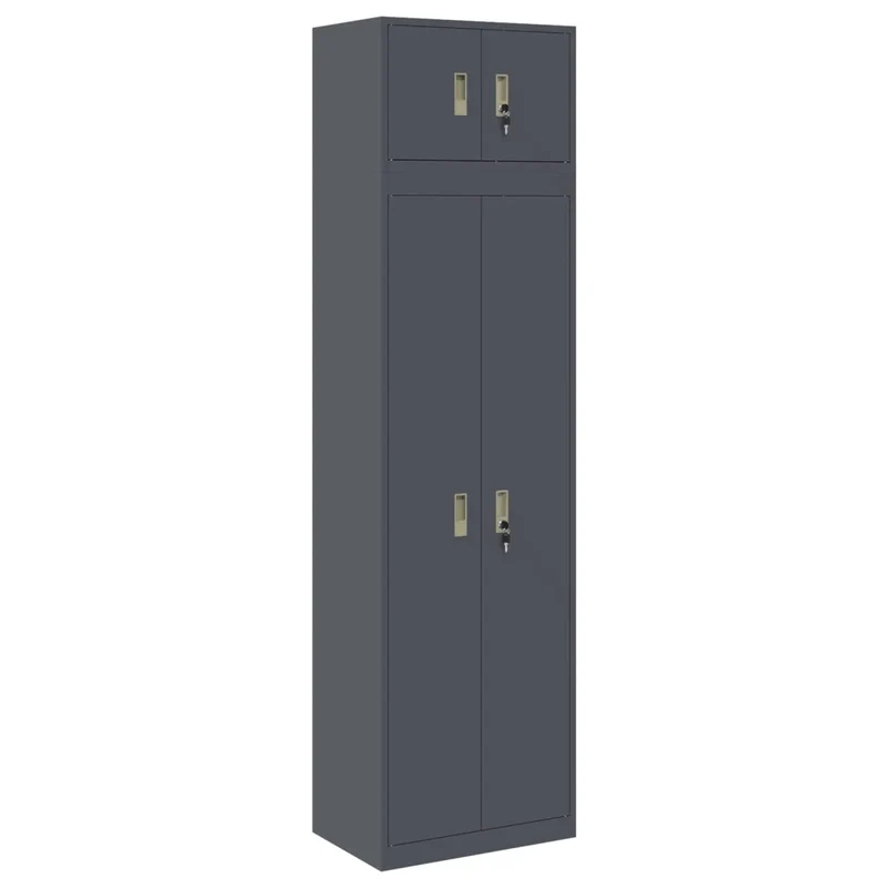 Armadio 2 pz Antracite 60 x 40 x 220 cm Acciaio Bloccabile 3438707