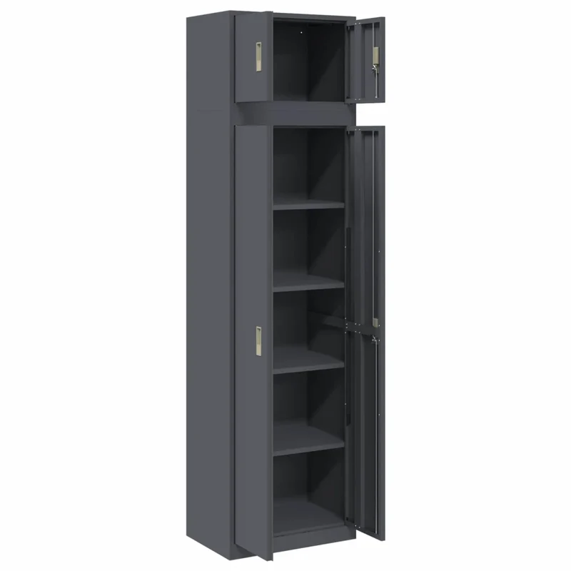 Armadio 2 pz Antracite 60 x 40 x 220 cm Acciaio Bloccabile 3438707