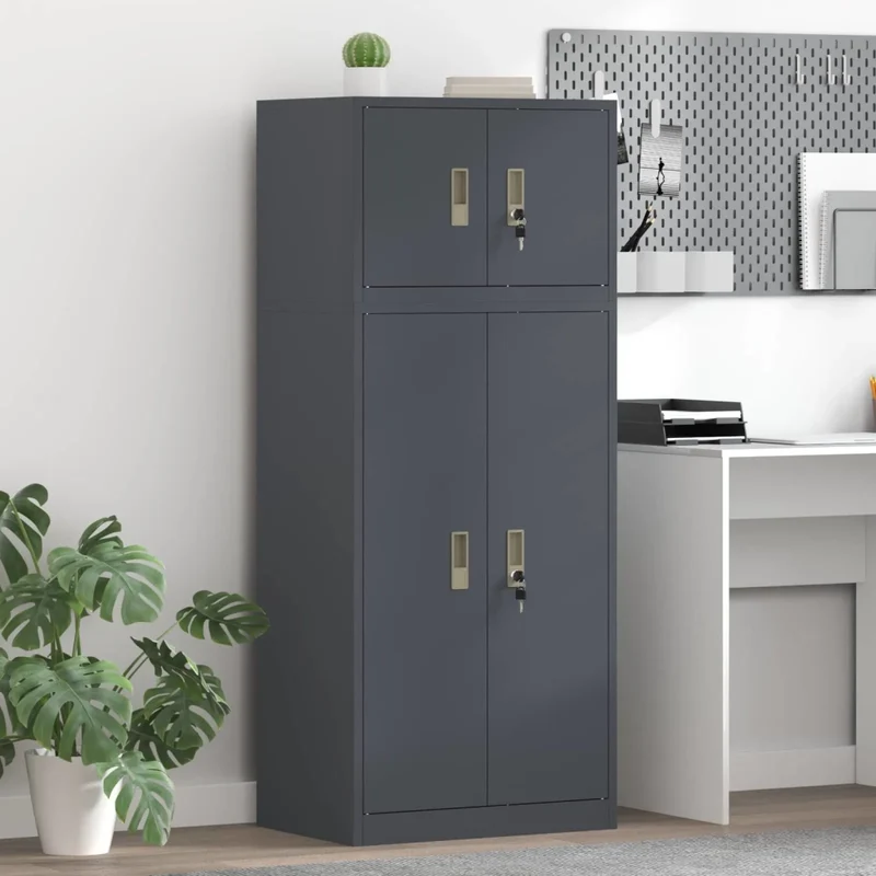 Armadio 2 pz Antracite 60 x 40 x 145 cm Acciaio Bloccabile 3438695
