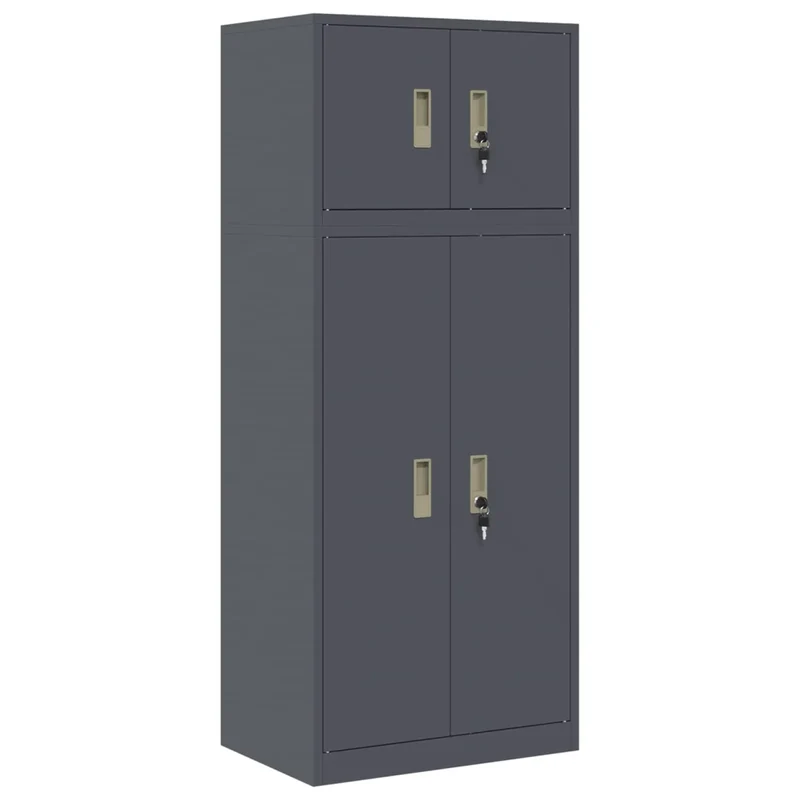 Armadio 2 pz Antracite 60 x 40 x 145 cm Acciaio Bloccabile 3438695