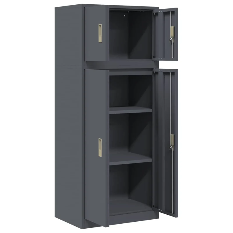 Armadio 2 pz Antracite 60 x 40 x 145 cm Acciaio Bloccabile 3438695