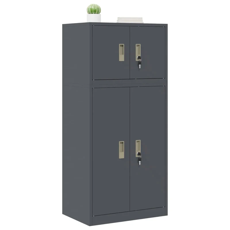 Armadio 2 pz Antracite 60 x 40 x 130 cm Acciaio Bloccabile 3438689