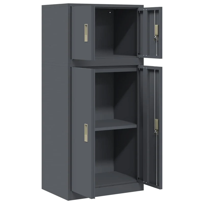 Armadio 2 pz Antracite 60 x 40 x 130 cm Acciaio Bloccabile 3438689