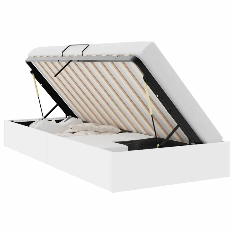Letto con Contenitore Bianco 100 x 203 cm Similpelle 3369971