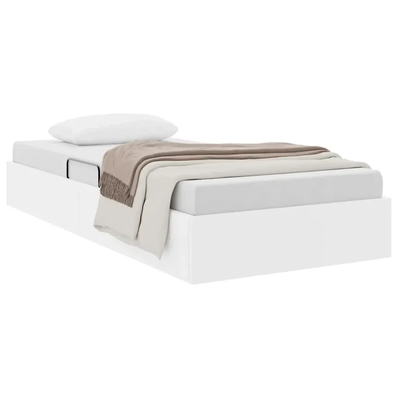 Letto con Contenitore Bianco 100 x 203 cm Similpelle 3369971