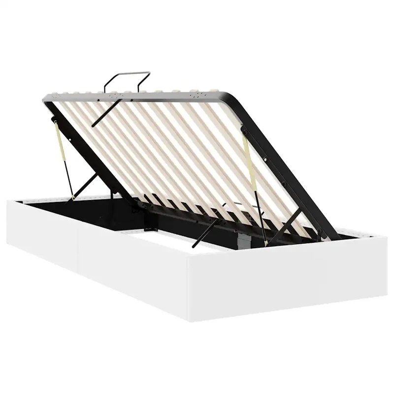 Letto con Contenitore Bianco 100 x 203 cm Similpelle 3369971
