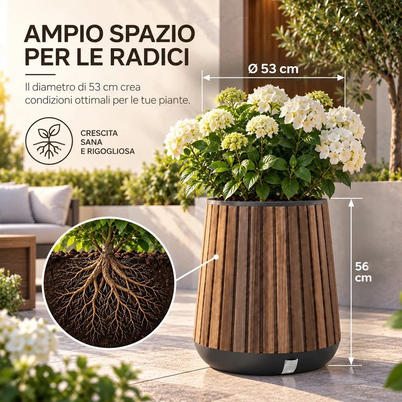 Keter Conical Plantar Vaso per Piante Fioriera per Fiori Marrone Resiste UV