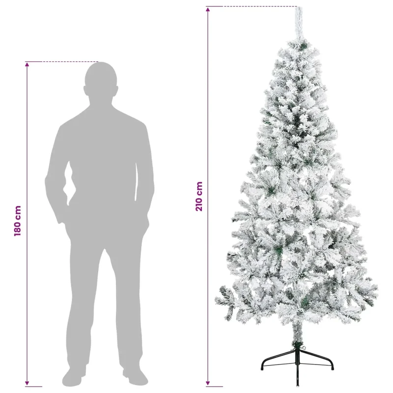 Albero di Natale artificiale 210 cm PVC e Acciaio 42055198