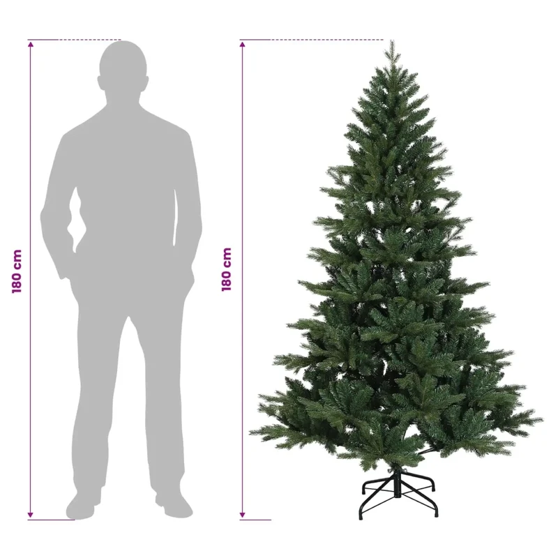 Albero di Natale Artificiale con Rami Pieghevoli 180 cm 42055529