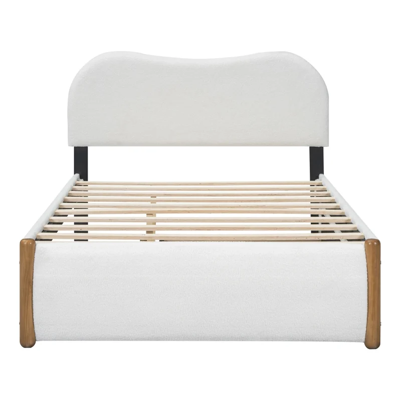 Letto imbottito bianco 140x200 cm con letto estraibile 91x191 cm