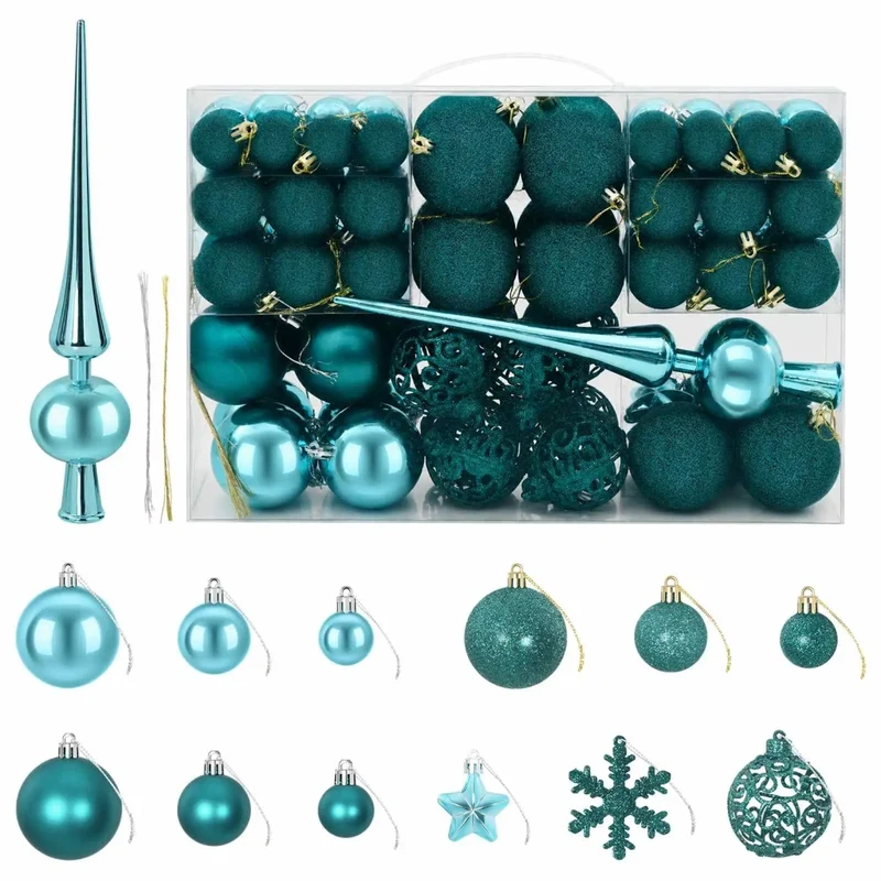 Set di Palline di Natale 111 pz Verde 6 cm Polistirolo 42050593