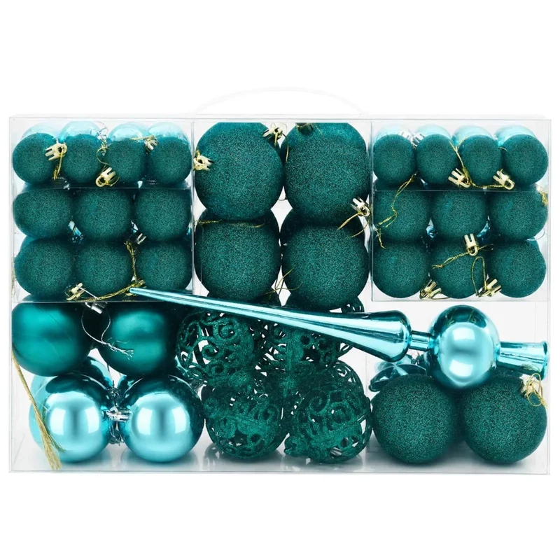Set di Palline di Natale 111 pz Verde 6 cm Polistirolo 42050593