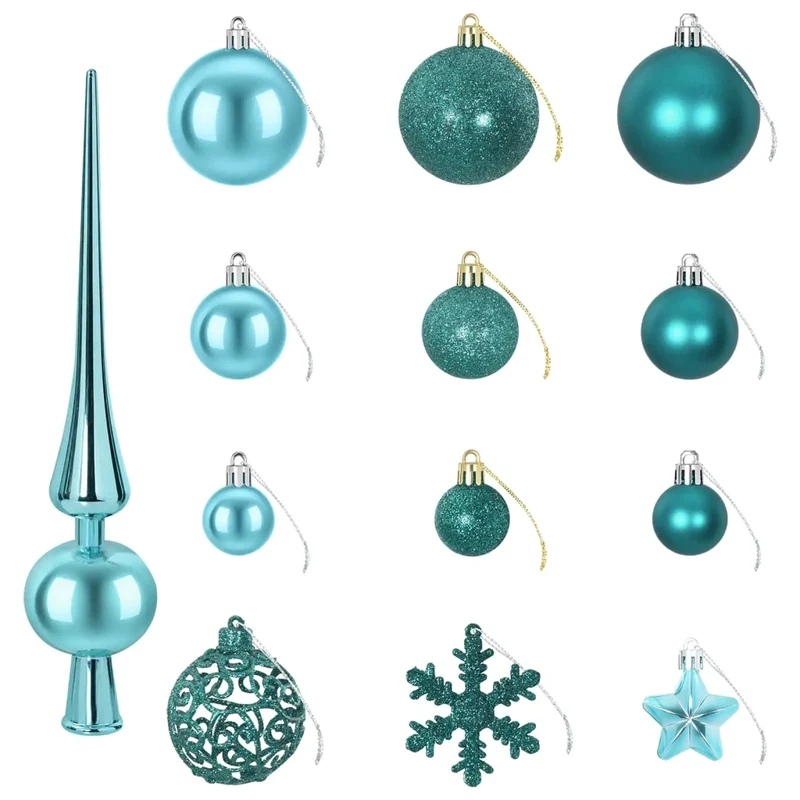 Set di Palline di Natale 111 pz Verde 6 cm Polistirolo 42050593