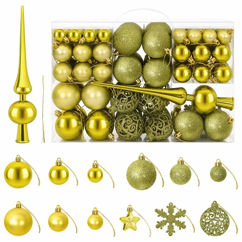 Set di Palline di Natale 111 pz Verde chiaro 6 cm Polistirolo 42050595