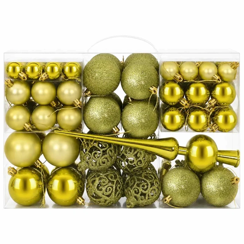 Set di Palline di Natale 111 pz Verde chiaro 6 cm Polistirolo 42050595