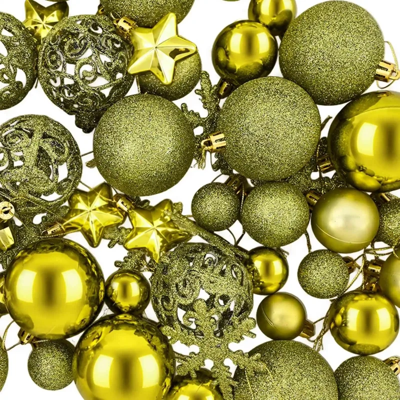 Set di Palline di Natale 111 pz Verde chiaro 6 cm Polistirolo 42050595