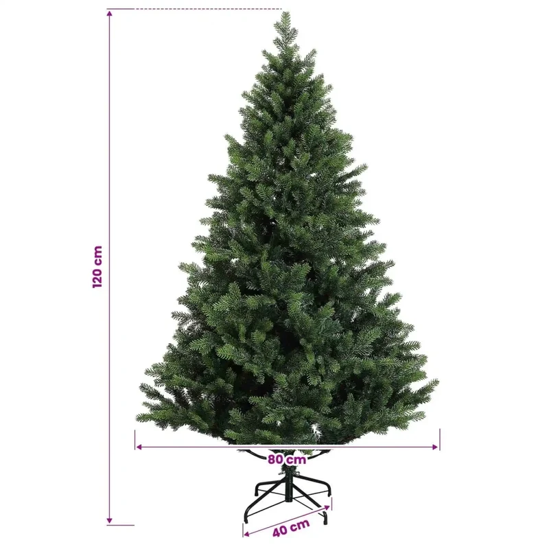 Albero di Natale Artificiale con Rami Pieghevoli 120 cm 150 LED 3465489