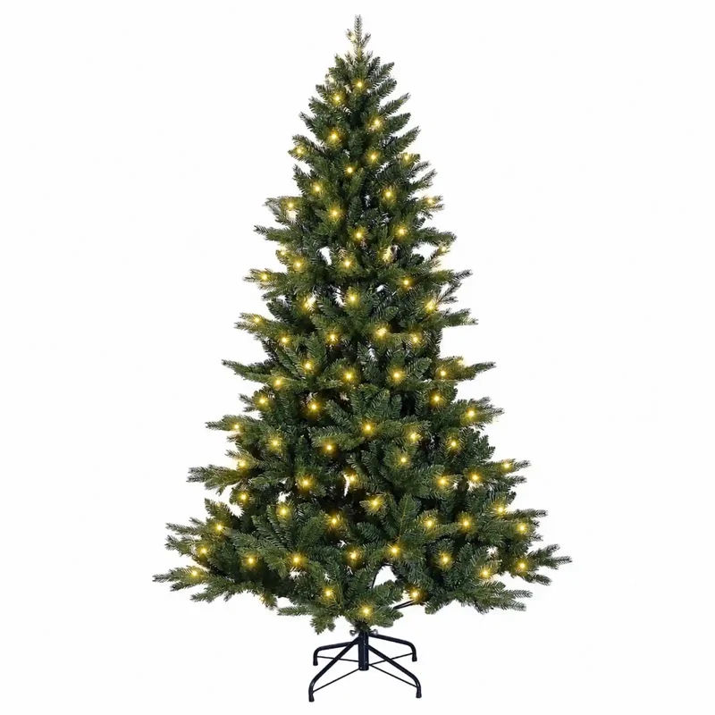Albero di Natale Artificiale con Rami Pieghevoli 120 cm 150 LED 3465479