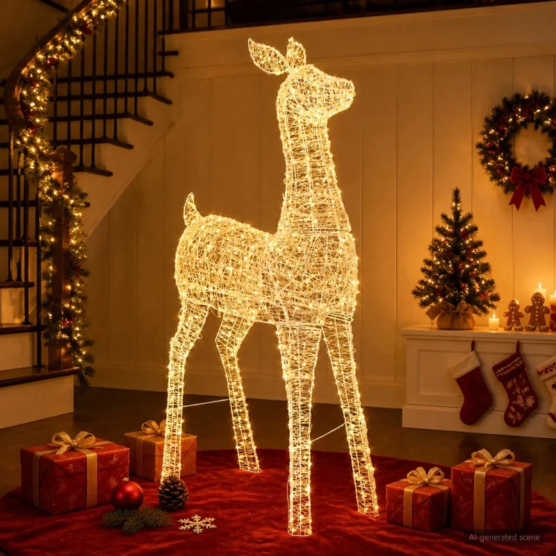 Renna di Natale luminosa a LED LOVIISA 900 LED Bianco caldo 42049482