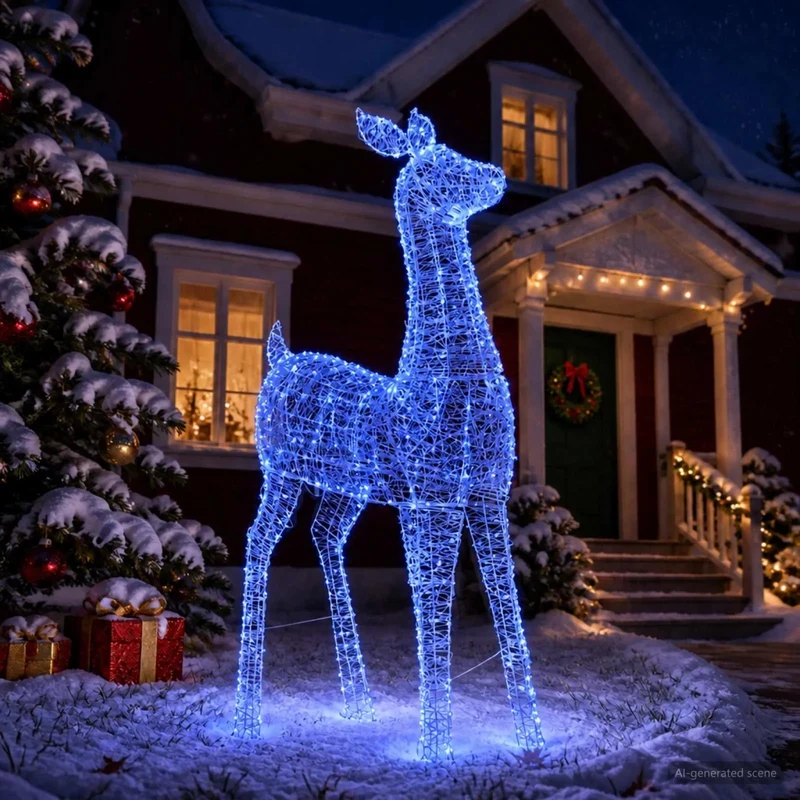 Renna di Natale luminosa a LED LOVIISA 900 LED Blu 42049484