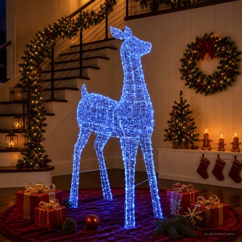 Renna di Natale luminosa a LED LOVIISA 900 LED Blu 42049484