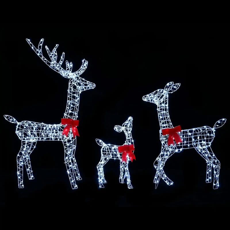 Famiglia di renne natalizie LED 700 LED Bianco freddo 42049472
