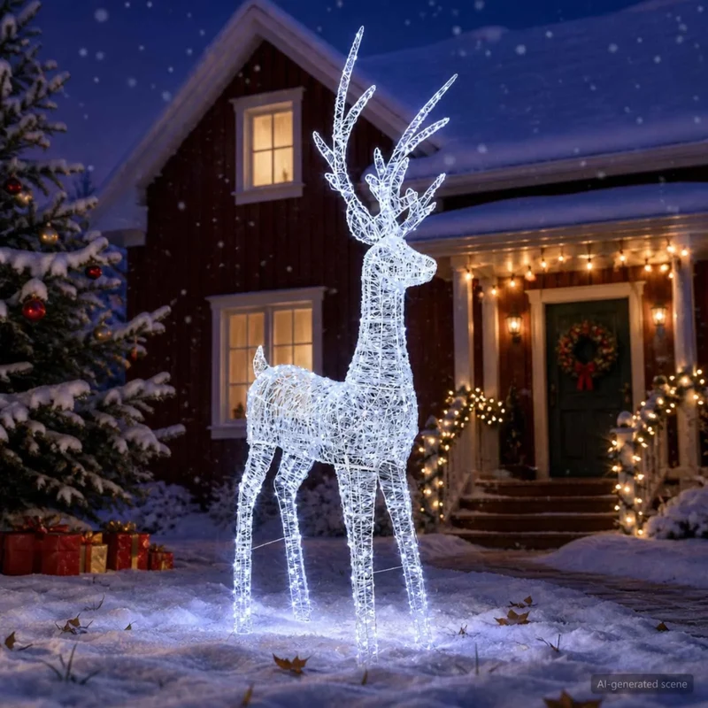 Renna di Natale luminosa a LED 1000 LED Bianco freddo 42049480