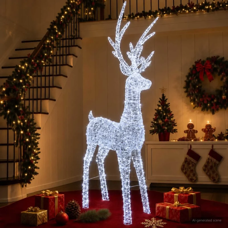 Renna di Natale luminosa a LED 1000 LED Bianco freddo 42049480