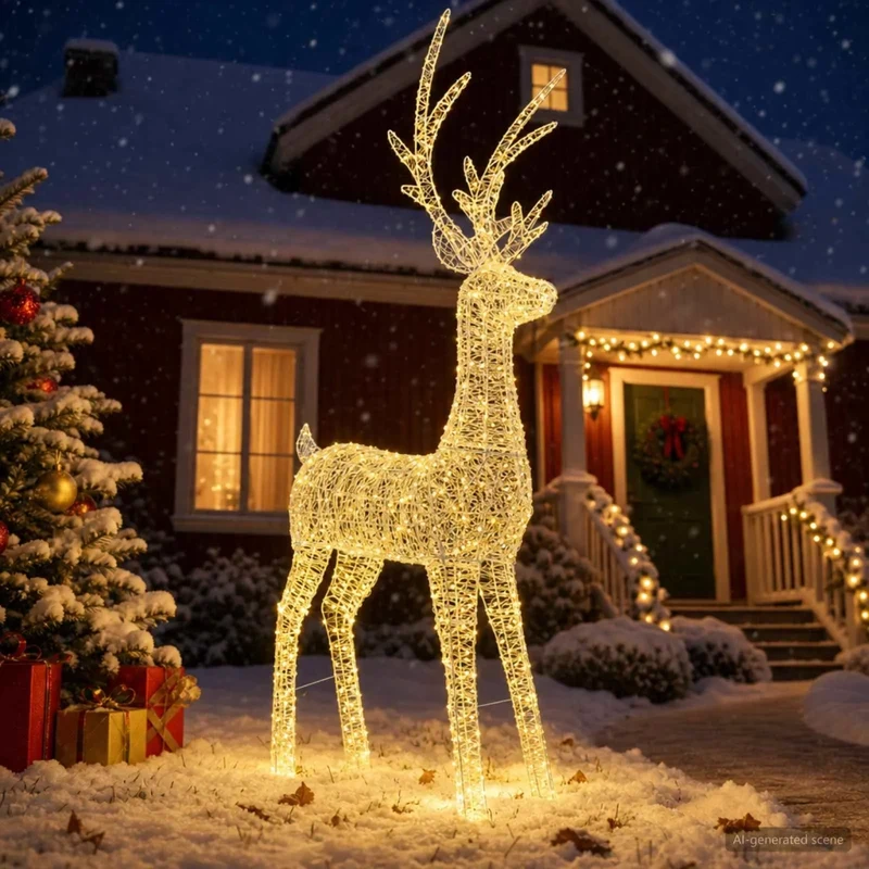 Renna di Natale luminosa a LED 1000 LED Bianco caldo 42049479