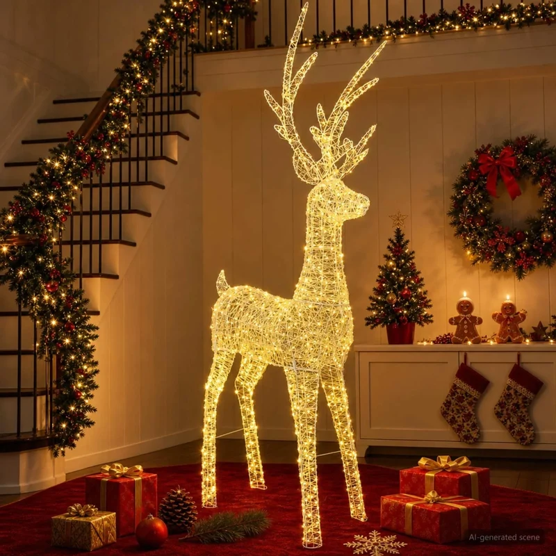 Renna di Natale luminosa a LED 1000 LED Bianco caldo 42049479