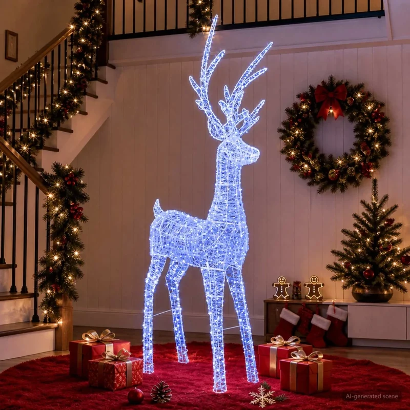 Renna di Natale luminosa a LED 1000 LED Blu 122 x 56 x 270 cm 42049481